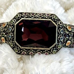 HEIDI DAUS INCREDIBLE LARGE STONED BRACELET IN A DARK AMETHYST.